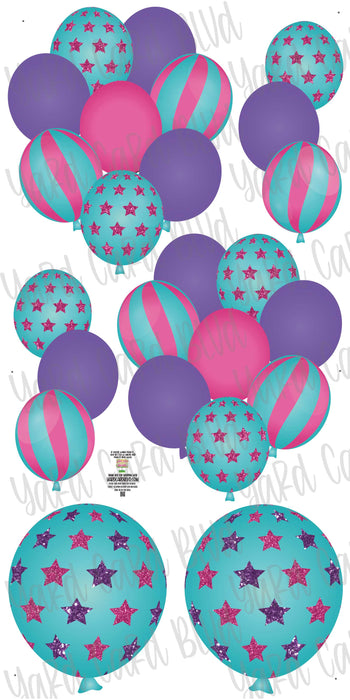 Balloon Bundles - Hot Pink, Purple and Teal Set
