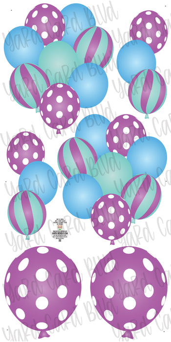 Balloon Bundles - Lavender, Light Blue and Aqua