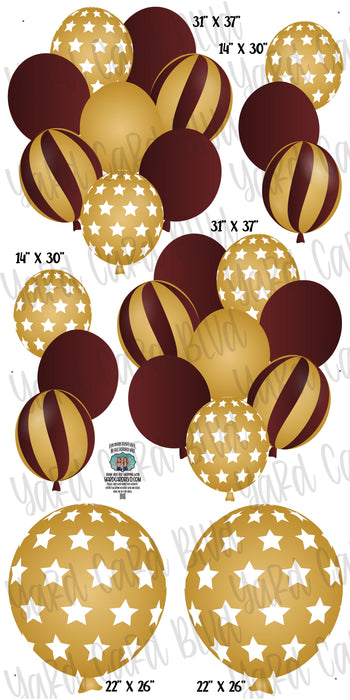Balloon Bundles in Maroon and Gold
