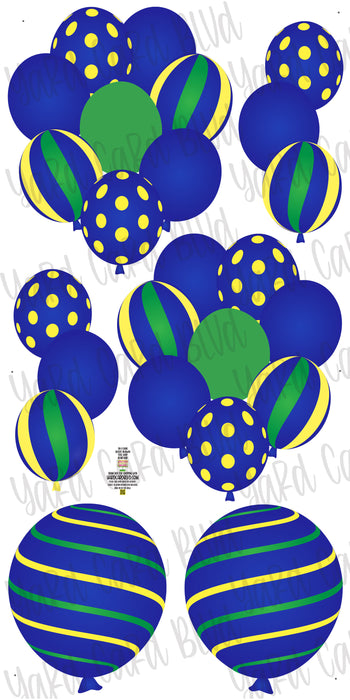 Balloon Bundles - Blue, Yellow and Green