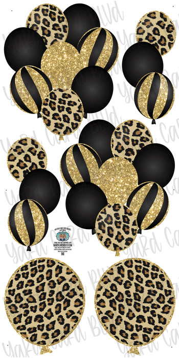 Balloon Bundles in Black Gold and Leopard