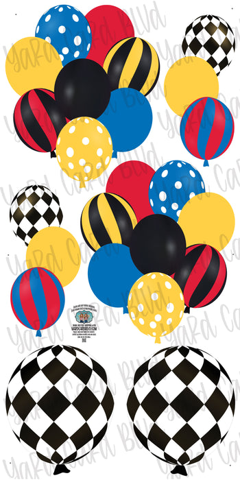 Balloon Bundles in Red, Yellow, Blue and Black