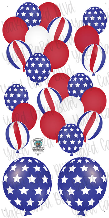 Balloon Bundles in Red, White and Blue