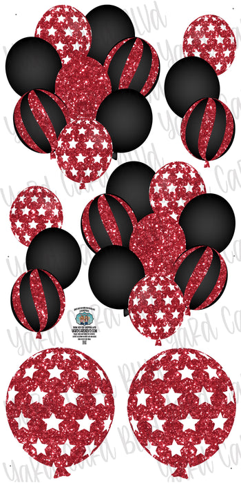 Balloon Bundles in Red and Black Glitter