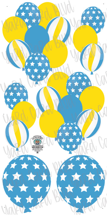 Balloon Bundles in Turquoise and Yellow
