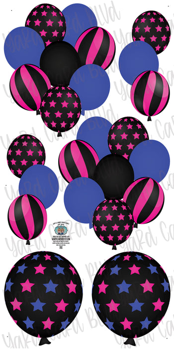 Balloon Bundles - Black Neon Pink and Blue
