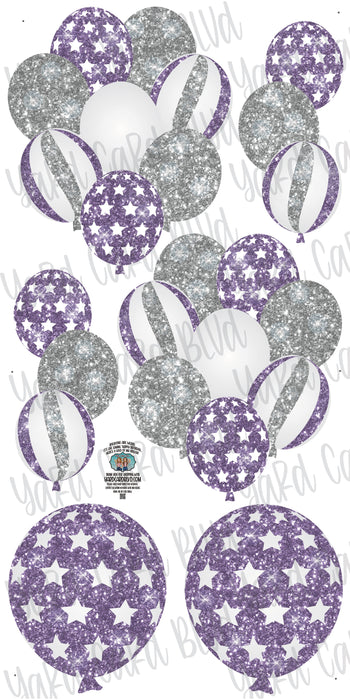 Balloon Bundles - Silver, White, and Lavender