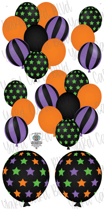 Balloon Bundles - Black Orange, Purple, Green