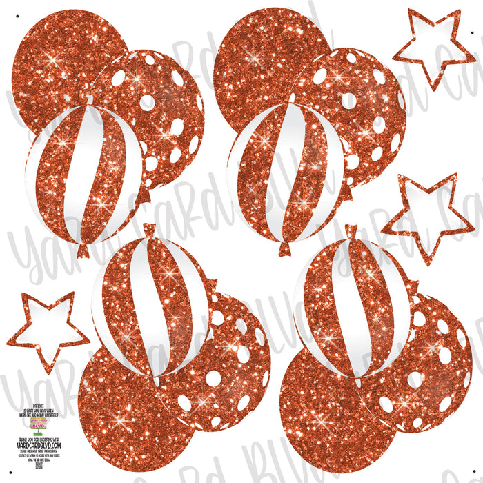 Balloon Bundles Half Sheet Orange Glitter