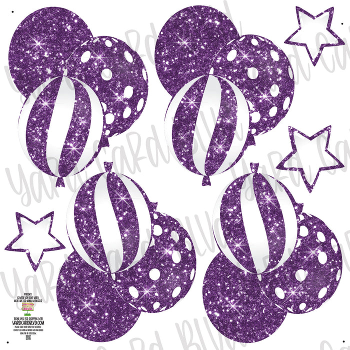 Balloon Bundles Half Sheet Purple Glitter