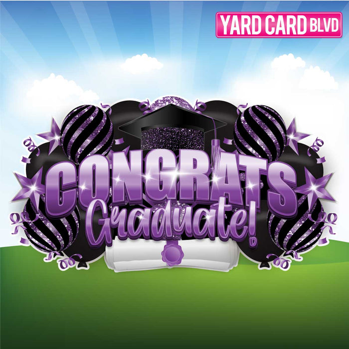 BLVD Billboard Congrats Graduate! -  Black and Purple