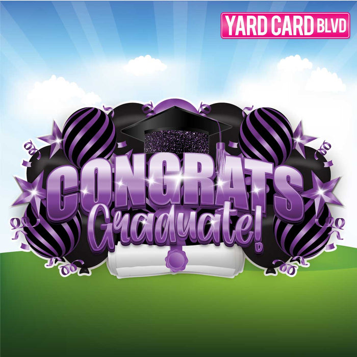 BLVD Billboard Congrats Graduate! -  Black and Purple