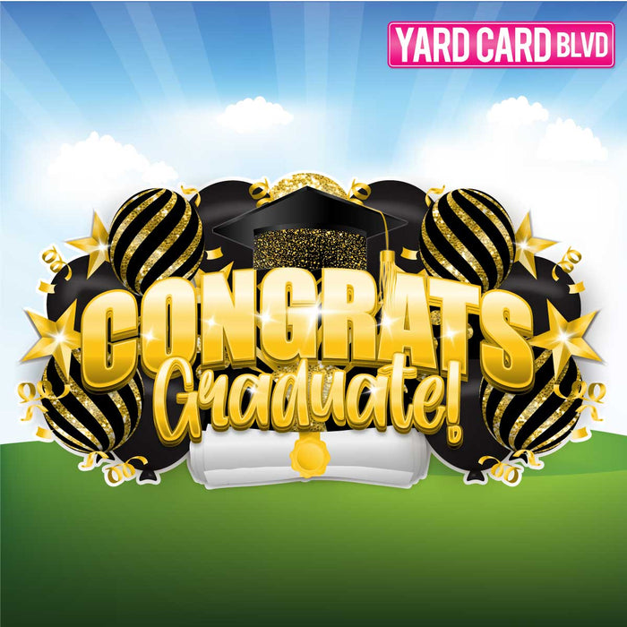 BLVD Billboard Congrats Graduate! -  Black and Yellow Gold