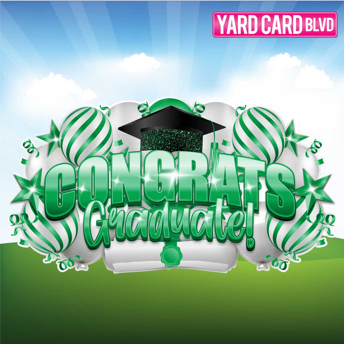 BLVD Billboard Congrats Graduate! -  White and Green