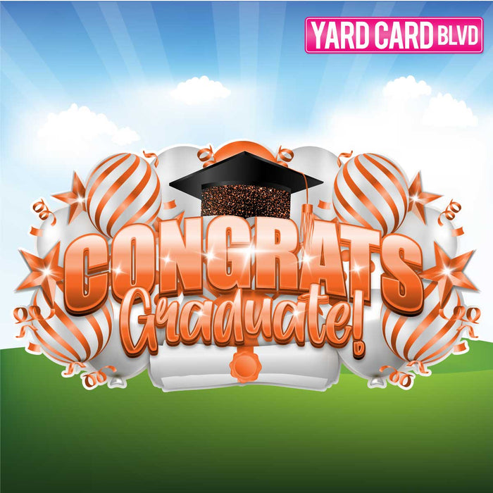 BLVD Billboard Congrats Graduate! -  White and Orange