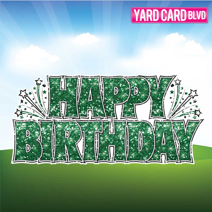 BLVD Billboard Happy Birthday - Green Glitter