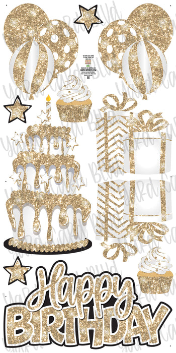 Birthday Cake Splash Set Vegas Gold Glitter