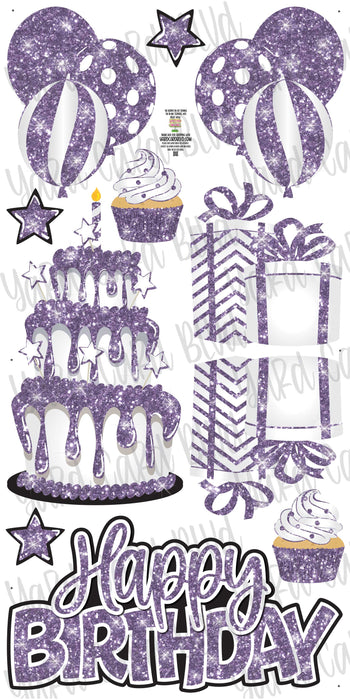 Birthday Cake Splash Set Lavender Glitter