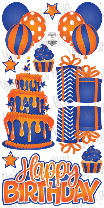 Birthday Cake Splash Set - Blue & Orange