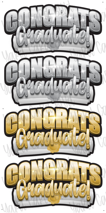 Congrats Graduate Splash Set - Silver & Gold