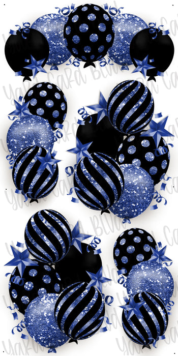 Celebrate Balloon Bundles - Black and Blue Glitter