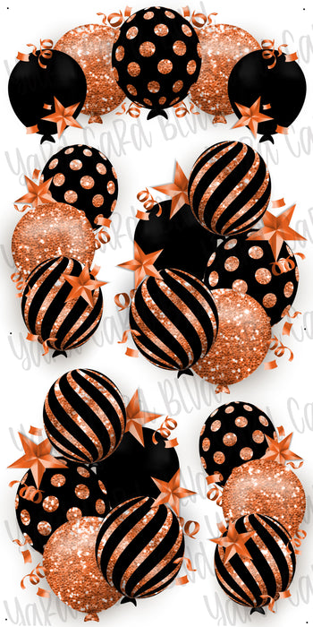 Celebrate Balloon Bundles - Black and Orange Glitter
