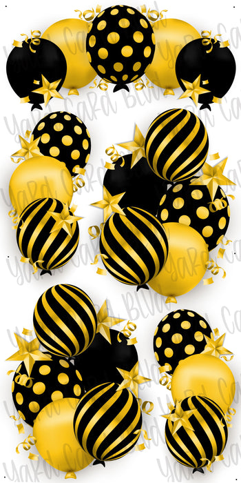 Celebrate Balloon Bundles - Black and Yellow Gold