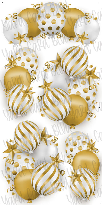 Celebrate Balloon Bundles - White and Gold