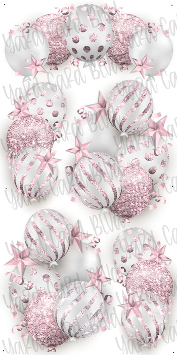 Celebrate Balloon Bundles - White and Light Pink Glitter