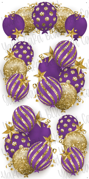 Celebrate Balloon Bundles - Purple and Gold Glitter