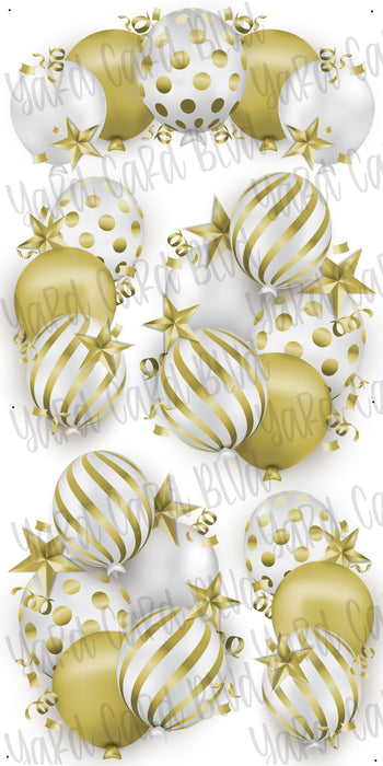 Celebrate Balloon Bundles - White and Vegas Gold