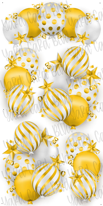 Celebrate Balloon Bundles - White and Yellow Gold