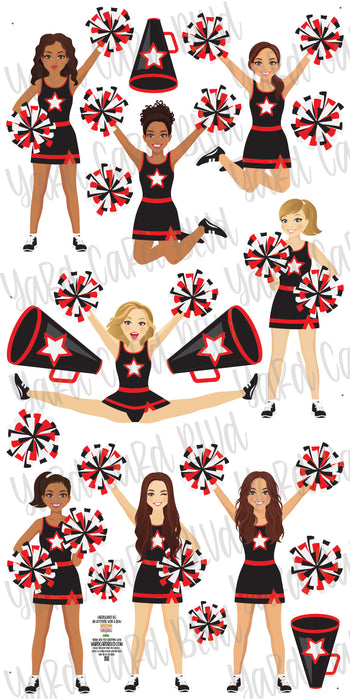 Cheer Squad Set Black and Red