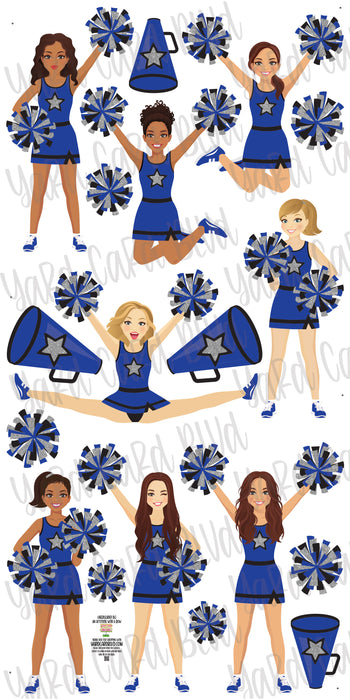 Cheer Squad Set Royal Blue and Silver