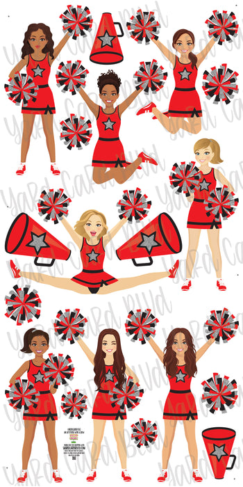 Cheer Squad Set Red and Silver