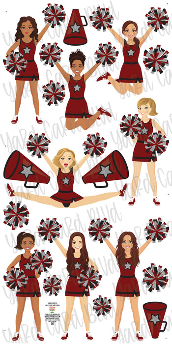 Cheer Squad Set Maroon and Silver