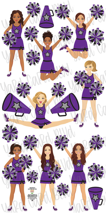 Cheer Squad Set Purple and Silver