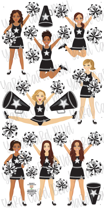 Cheer Squad Set Black and Silver