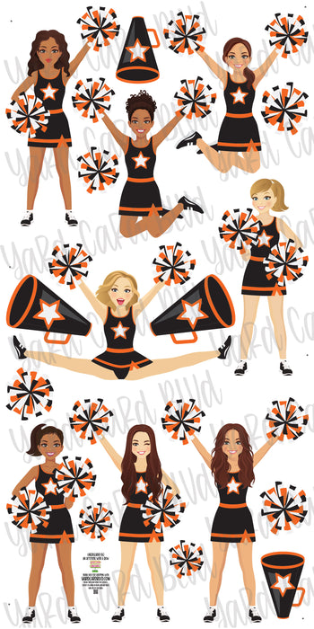Cheer Squad Set Black and Orange