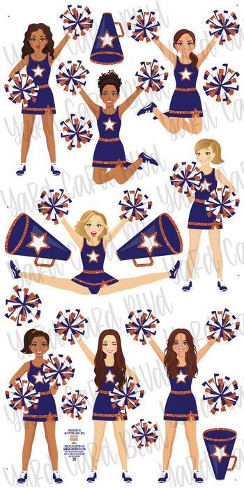 Cheer Squad Set Navy & Orange