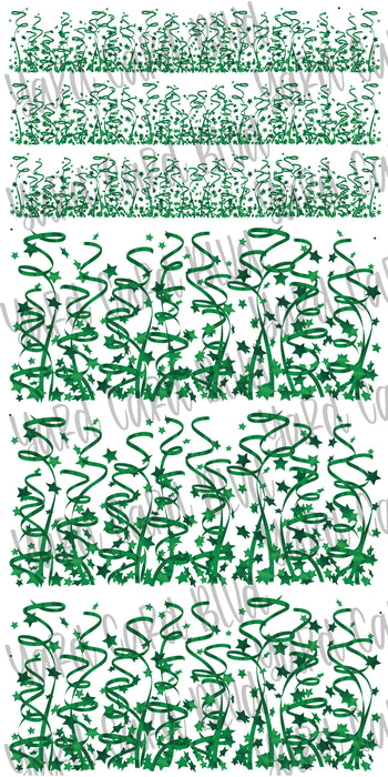 Confetti Panels and Border Sets in Green