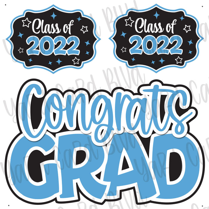 Congrats Grad Half Sheet Carolina Blue