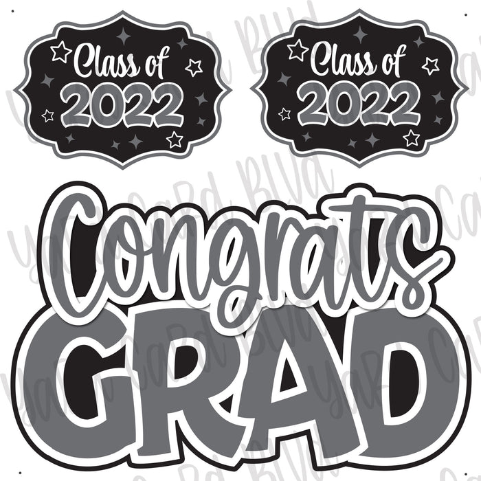 Congrats Grad Half Sheet Grey
