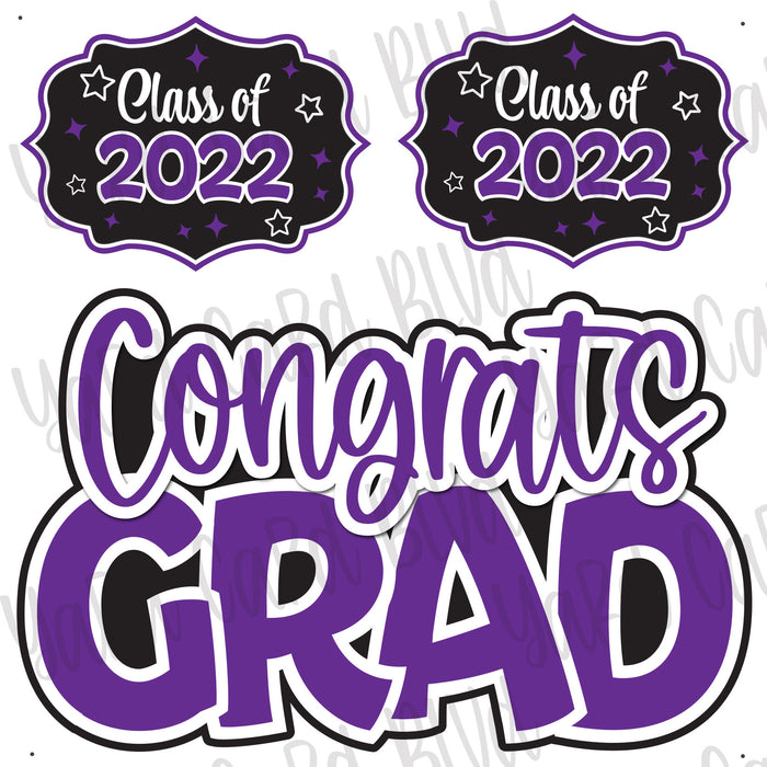 Congrats Grad Half Sheet Purple