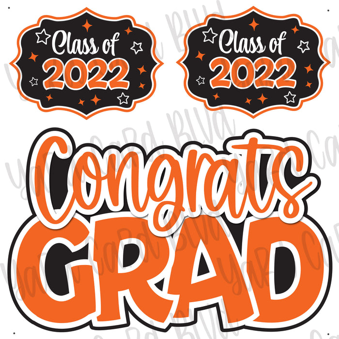 Congrats Grad Half Sheet Orange