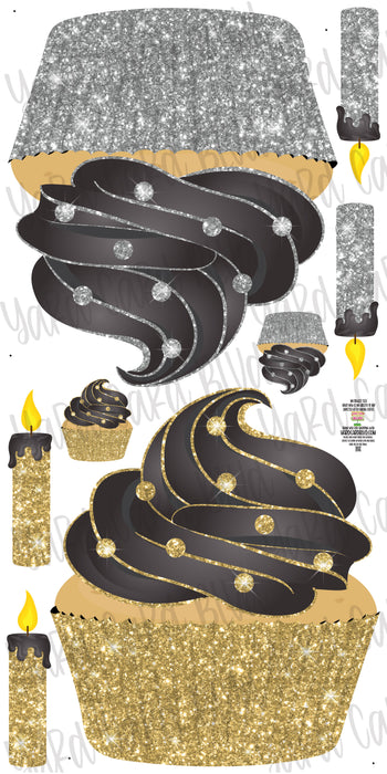 XXL Cupcakes! Gold and Black, Silver and Black 23