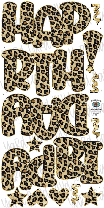 FAB5 Happy Birthday Splash Set in Leopard Print and Gold