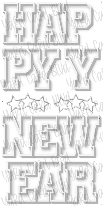 FAB5 EZ Set - Happy New Year Marquee Letters with Twinkle Light Holes