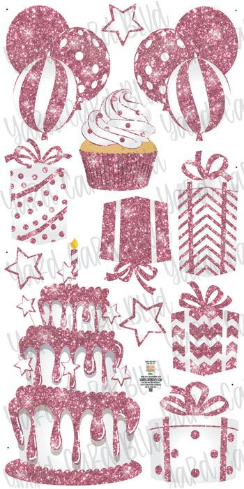 Pink Glitter Flair Set