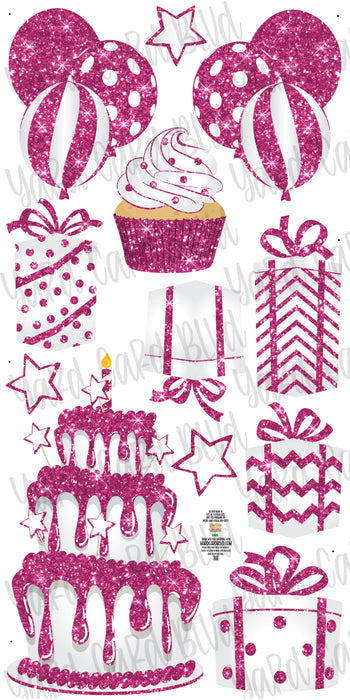 Fuchsia Glitter Flair Set